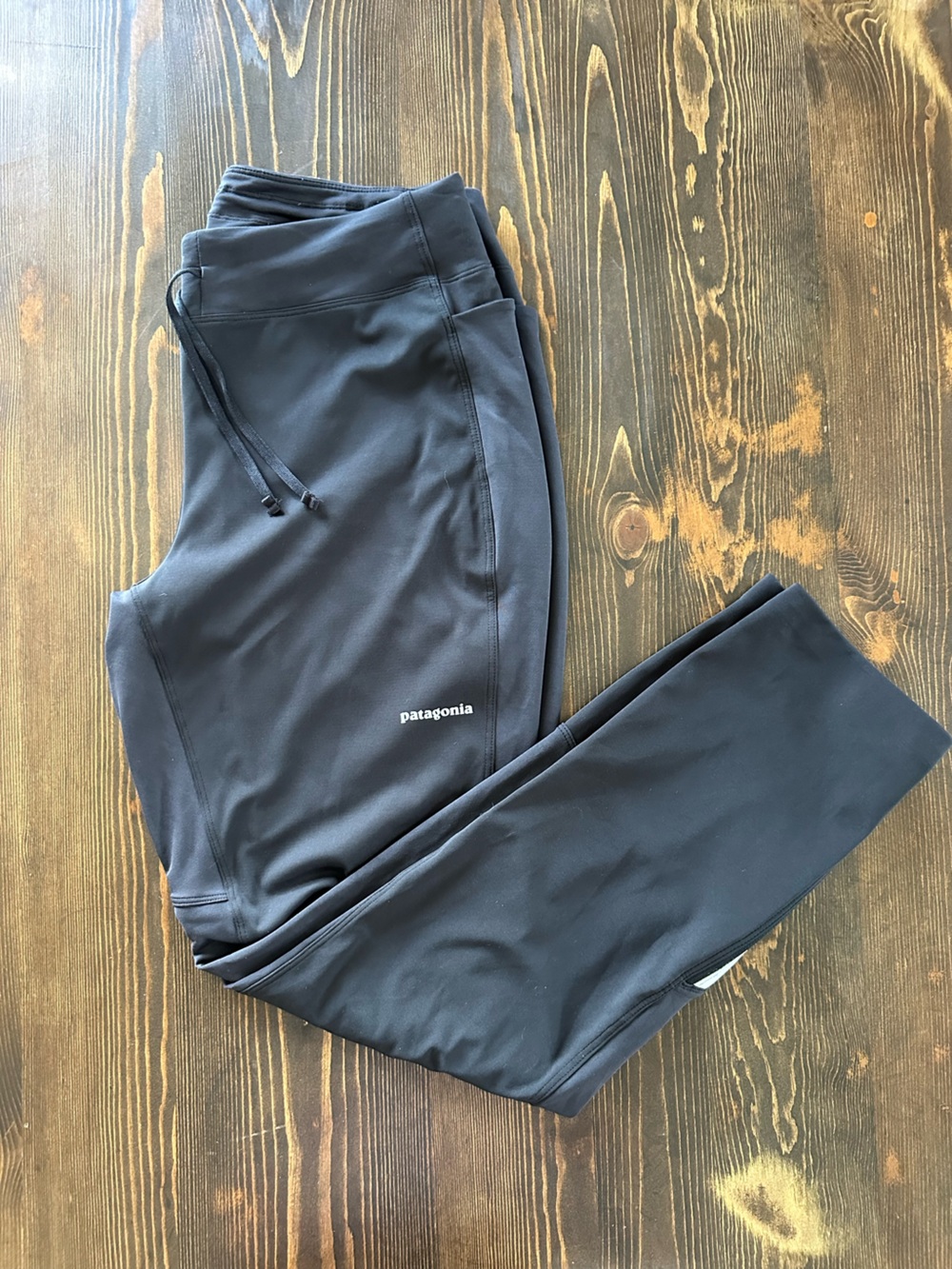 Patagonia Women’s Wind Shield Pants Large Black Running Hiking Ankle Zip